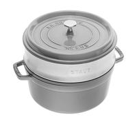 Staub La Cocotte Cocotte avec panier vapeur 26 cm, Rond(e), Gris graphite, Fonte