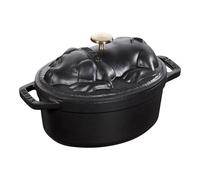 Staub La Cocotte Cocotte couvercle de cochon 17 cm, Ovale, Noir mat, Fonte