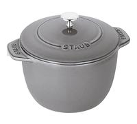 Staub La Cocotte de GOHAN 40501-154 Pot à riz en fonte émaillée Compatible induction Produit authentique japonais avec numéro de série Gris Taille L 20 cm