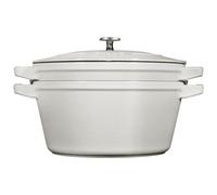 Staub - COCOTTE EMPILABLE ENSEMBLE DE CASSEROLES 2-PCS, FONTE TRUFFE BLANCHE - STAUB
