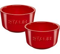 Staub Lot de 2 bols à dessert en céramique, pour collation, sauce, tapas - Rouge