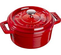 STAUB Mini Cocotte en Fonte Émaillée avec Couvercle, Tous feux dont induction, 1 personne, Ronde, 10 cm, 0,25 L, 1 kg, Cerise