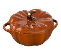 STAUB Petite citrouille en céramique de 0,75 l, passe au four et à la cuisinière jusqu'à 300 °C, plat de cuisson en céramique, moule à bonbons, orange brûlé