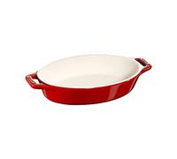 Staub Plat à four ovale en céramique Rouge cerise