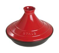 STAUB Plat à Tajine en Fonte, Couvercle Céramique, Ø 28 cm, Cerise