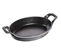STAUB Plat Empilable en Fonte, Ovale, Ø 21 cm, 0,70 L, Gris Graphite