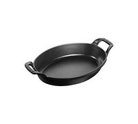 STAUB Plat Empilable en Fonte, Ovale, Ø 21 cm, 0,70 L, Noir Mat