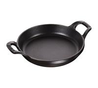 Staub Plat à gratin rond 1302023 empilable en fonte Ø 20 cm 0,75 L Noir mat