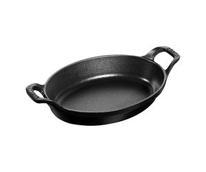 Staub Plats en fonte 28 cm, Assiette chaude, Noir mat