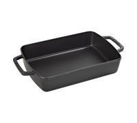 Staub Plats en fonte 30 x 20 cm, Assiette chaude, Noir mat