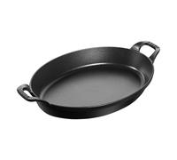 Staub Plats en fonte 32 cm, Assiette chaude, Noir mat