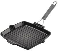 Staub - 1202123 - Gril Carré avec manche en silicone - Noir - 24 x 24 cm Couleur: Noir G