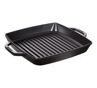 STAUB Poêle à griller avec 2 poignées fonte 28x28cm noir