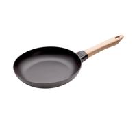 Staub Poêles en fonte Poêle avec poignée en bois 24 cm, Fonte, Noir mat