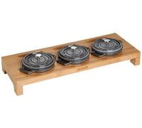 Staub - Présentoir Pour 3 Mini Cocottes, Bambou, 42 X 16 Cm