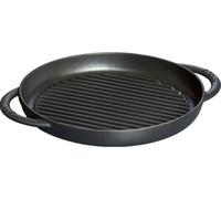 Staub Pure Round Grill Double poignée ronde, Fonte, Noir mat, 26 cm
