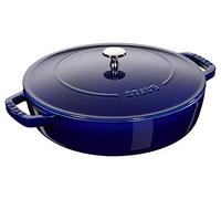 Staub Sauteuse Chistera en fonte Ø 24 cm, 2,4 L, Bleu intense