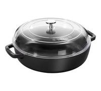 STAUB Sauteuse en Fonte, Couvercle en Verre, Ronde, diamètre 28 cm, 3,7 L, Noir Mat Noir G