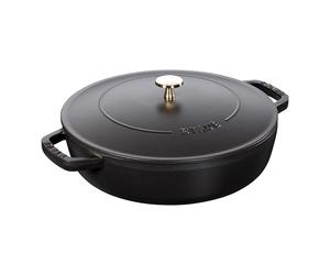 Staub Sauteuses 28 cm, Sauteuse Chistera, Noir mat