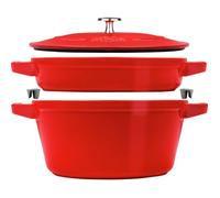 Set Cocotte et Poêle empilable en fonte Cerise