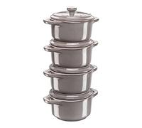 STAUB Set de Mini Cocotte, 4 pcs (x4 Mini Cocotte 10 cm), Gris antique