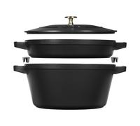 Staub Stackable Set 2-pcs, Set empilable, Noir mat