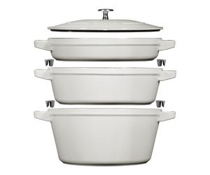 Staub Stackable Set 3-pcs, Set empilable, Truffe blanche