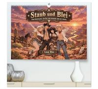 Staub und Blei (hochwertiger Premium Wandkalender 2027 DIN A2 quer), Kunstdruck in Hochglanz: Vier Gesetzlose, ein Ziel und niemand, der sie trennt.