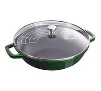 Staub Wok en fonte avec couvercle en verre, Ø 30 cm, 4,40 L, Basilic