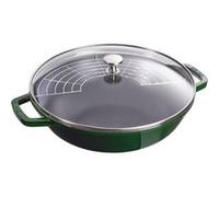 Staub Wok en fonte avec couvercle en verre, Ø 30 cm, 4,40 L, Basilic