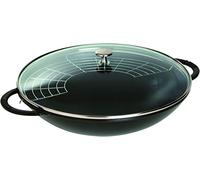 Staub Spécialités Wok avec couvercle en verre 37 cm, Fonte