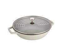 STAUB Wok Staub fonte avec couvercle en verre Ø30 cm White truffle