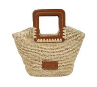 Staud - Mini sac en raphia avec fermeture magnétique cachée - Femme - Sacs - Beige - Taille: ONE Size
