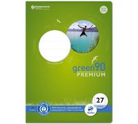 Staufen 040782027 - Cahier vert linéature 27, DIN A4, 16 feuilles, 90 g/m², ligné de 9 mm, avec marges, 1 pièce.