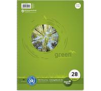 Staufen® green 608575020 Collegeblock LIN28 - A4, 80 feuilles, 70 g/qm, quadrillé avec marge