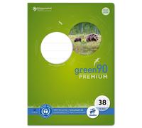 Cahier Ursus Green 040782038 - LIN38, A4, 16 feuilles, 80 g/qm, quadrillé 5 mm avec marges, perforé, perforé