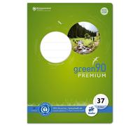 Cahier Ursus Green 040782037 - LIN37, A4, 16 feuilles, 80 g/qm, ligné 9 mm avec lignes de bordure, perforé, perforé