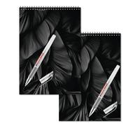 Staufen Papique x Edding Black - 2 blocs de dessin Black DIN A5 avec 2 stylos gel Edding argent - chacun contenant 80 feuilles de papier noir 80 g/m²
