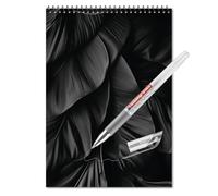 Staufen Papique x Edding noir - Bloc noir avec stylo roller argenté - Bloc à dessin DIN A5, 80 feuilles, papier 80 g/m²