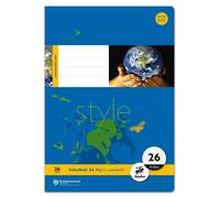 Staufen® style 040416026 Cahier LIN26 - A4 16 feuilles 80g/qm 5mm quadrillées avec marge