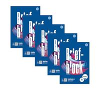 Staufen Style Bloc à lettres - 5 blocs de 50 feuilles de papier à lettres, DIN A4, 70 g/m², blanc, 2 perforations, collé