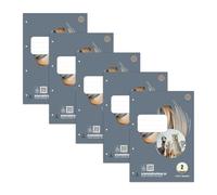 Staufen Style Bloc de feuilles de travail LIN 2-5 blocs de 50 feuilles chacun, DIN A4, 70 g/m², ligné (4/4/4 mm), 4 perforations
