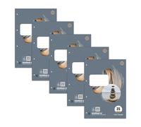Staufen Style Bloc scolaire LIN 25-5 blocs de 50 feuilles chacun, DIN A4, 70 g/m², ligné avec marge blanche (9 mm), 4 perforations