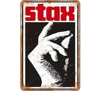 STAX Records Panneaux d’étain Vintage Affiche de métal rétro Plaque de Panneau Mur Art décor 8×12 Pouces