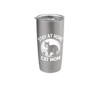Stay At Home Cat Mom Gobelet isotherme en acier inoxydable double paroi