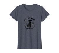 Stay at Home Dog Mom Cozy Pet Lover T-Shirt, Femme, Bleu Chiné, L