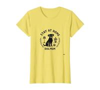 Stay at Home Dog Mom Cozy Pet Lover T-Shirt, Femme, Citron, 3XL
