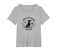 Stay at Home Dog Mom Cozy Pet Lover T-Shirt, Femme Grandes Tailles, Gris Chiné, 4X