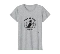 Stay at Home Dog Mom Cozy Pet Lover T-Shirt, Femme, Gris Chiné, M