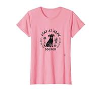 Stay at Home Dog Mom Cozy Pet Lover T-Shirt, Femme, Rose, 3XL